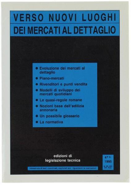 Verso Nuovi Luoghi Dei Mercati Al Dettaglio - Sergio Di Macco - copertina