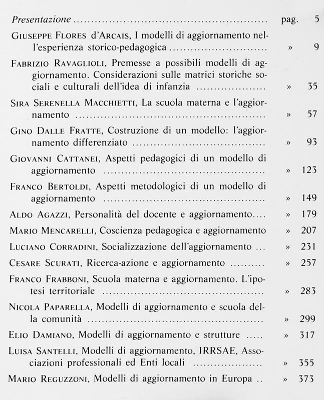 Scuola Societa' Territorio. L'aggiornamento E I Suoi Modelli