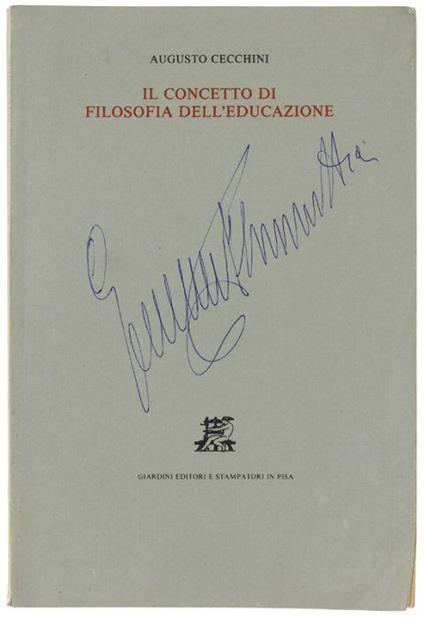 Il Concetto Di Filosofia Dell'educazione - Augusto Cecchini - copertina