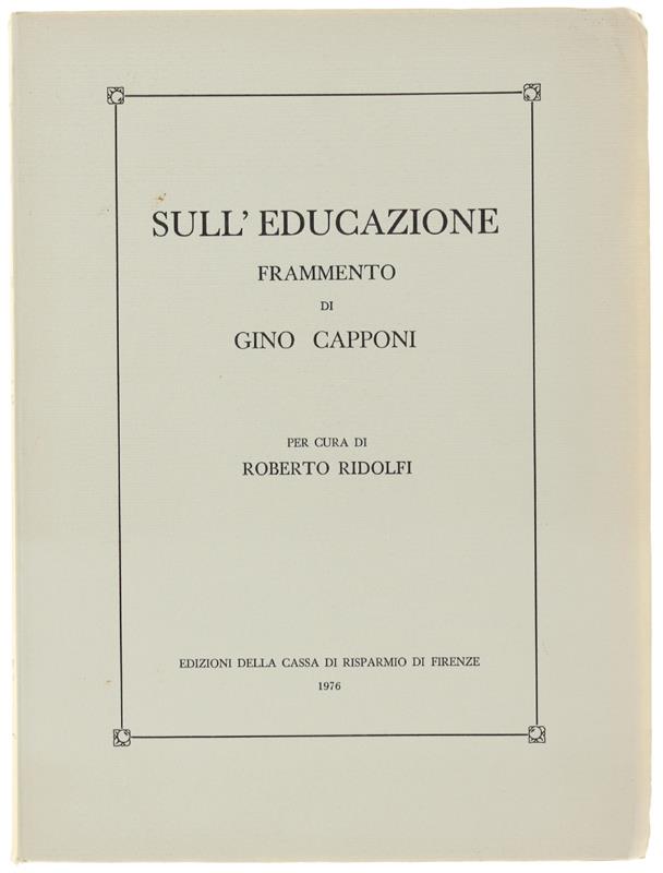 Sull'educazione. Frammento