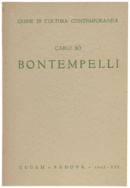 Bontempelli - Carlo Bo - copertina