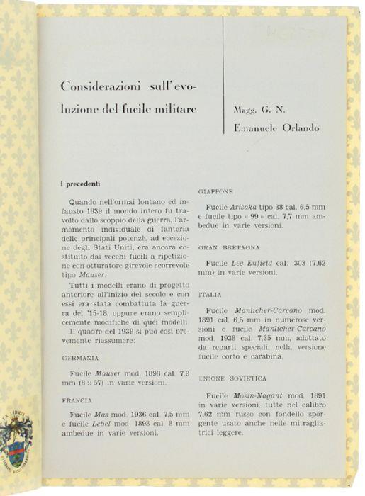 Considerazioni Sull'evoluzione Del Fucile Militare - Vittorio Emanuele Orlando - copertina