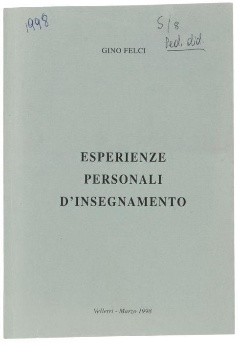 Esperienze Personali D'insegnamento - copertina