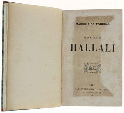 Madame Hallali. [Edition Originale] - copertina