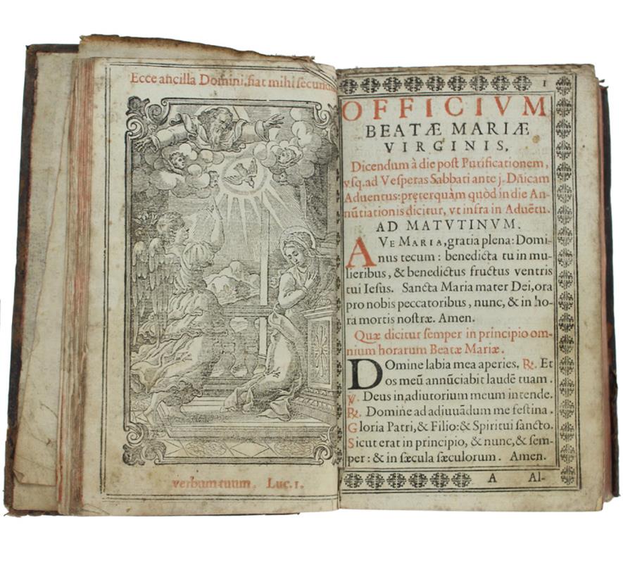 Officium B. Mariae Virginis, Nuper Reformatum, & Pij 5. Pont. Max. Iussu Editum. Cum Indulgentiis. Accessere Psalmi Qui In Vesperis & Completorijs Per Totum Anni Circulm In Dominicis Dicuntur, Cum Rosario B. Mariae Virginis