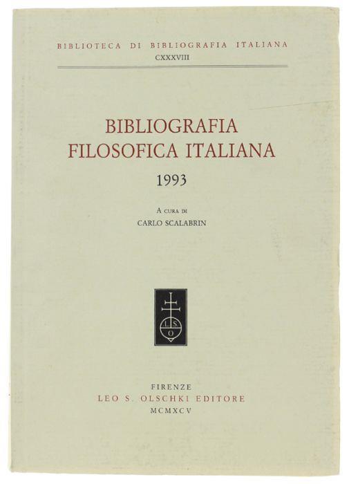 Bibliografia Filosofica Italiana - 1993 - Carlo Scalabrin - copertina