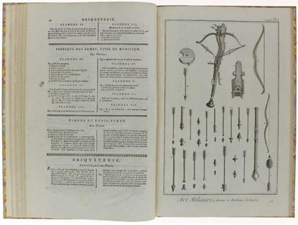 Armurier (2 Plances) - Arquebusier (7 Plances - Une Double) - Fourbisseur (10 Plances) - Art Militaire: Armes Et Machines De Guerre (13 Plances) - Tactiques Des Grecs (2 Plances) - Tactiques Des Romains (3 Plances) - Milice, Fortifications, - Diderot et D'Alembert - copertina