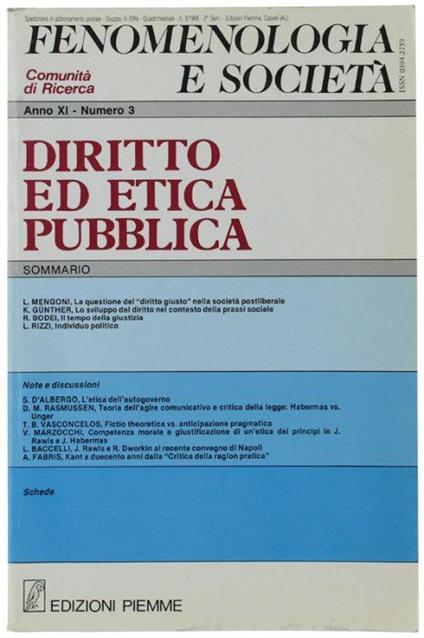 Diritto Ed Etica Pubblica - copertina