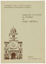 Giornate Di Studio In Ricordo Di Fabio Metelli. Padova 11-11 Giugno 1987