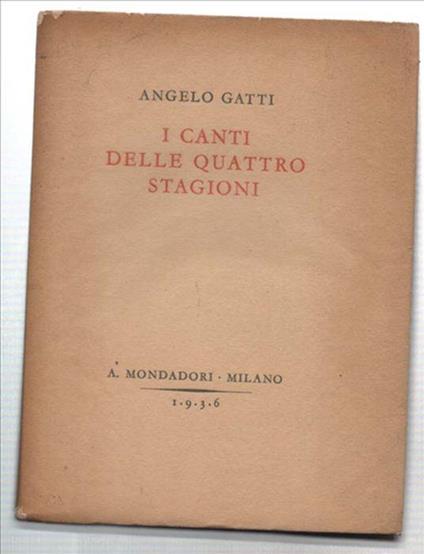 I Canti Delle Quattro Stagioni - Angelo Gatti - copertina