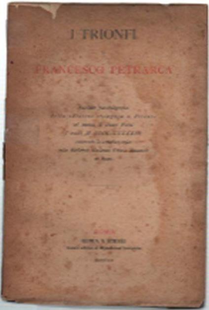 I Trionfi - Francesco Petrarca - copertina