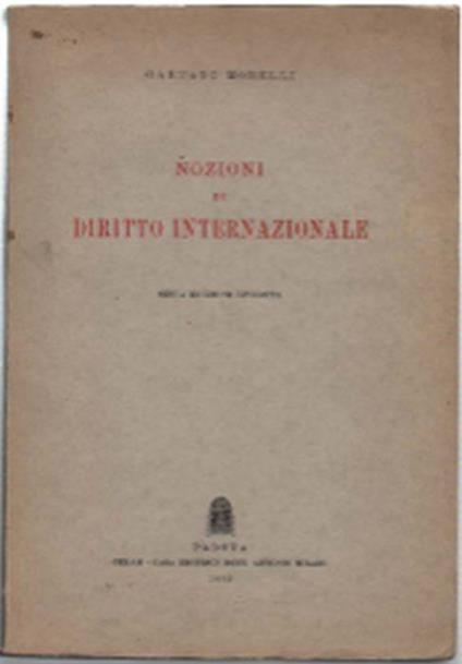 Nozioni Di Diritto Internazionale - Gaetano Morelli - copertina