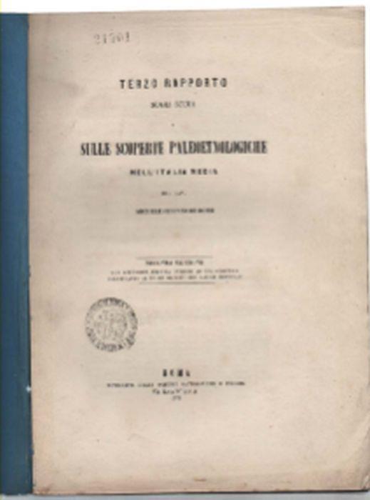 Terzo Rapporto Sugli Studi E Sulle Scoperte Paleoetnologiche Nell'italia Media - Michele De Stefano - copertina