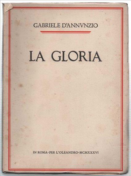 La Gloria - Gabriele D'Annunzio - copertina