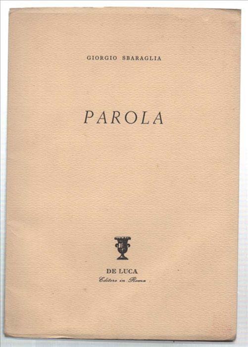 Parola - Giorgio Sbaraglia - copertina