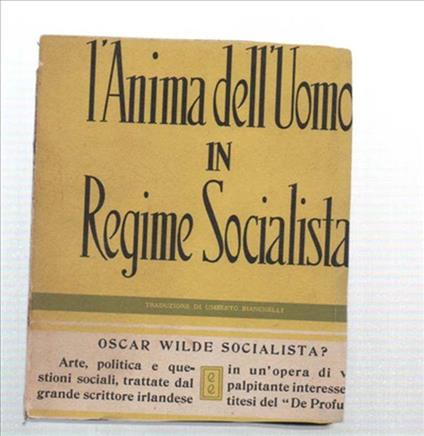 L' anima Dell'uomo In Regime Socialista - Oscar Wilde - copertina