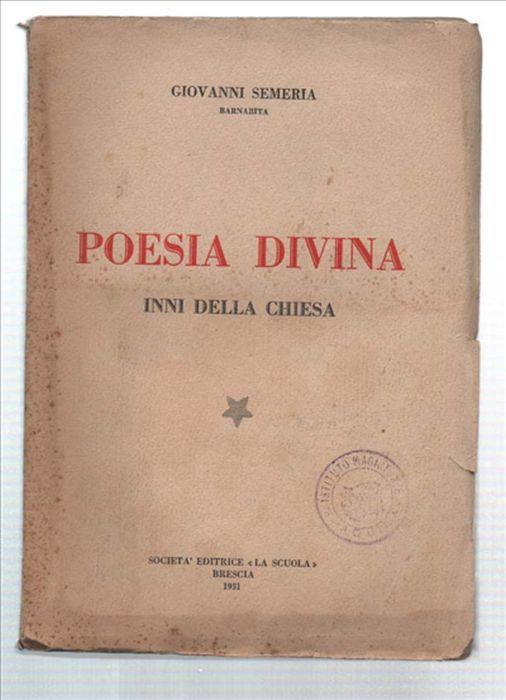 Poesia Divina. Inni Della Chiesa - Giovanni Semeria - copertina