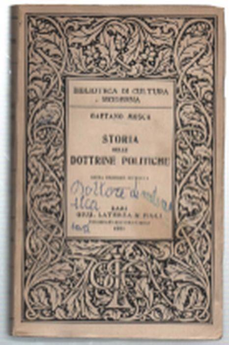 Storia Delle Dottrine Politiche - Gaetano Mosca - copertina