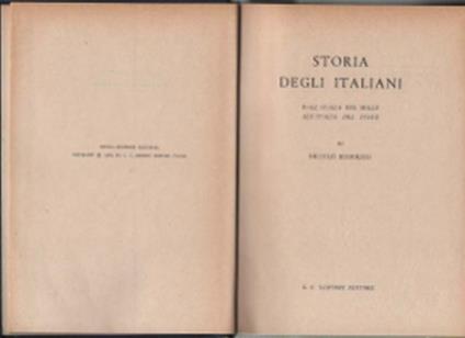 Storia Degli Italiani Dall'italia Del Mille All'italia Del Piave - Niccolò Rodolico - copertina