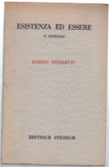 Esistenza Ed Essere - copertina