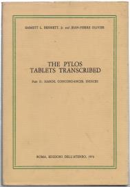 The Pylos Tablets Transcribed. Part Ii: Hands,Concordances, Indices
