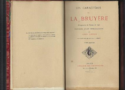 Les Caracteres De La Bruyere - copertina