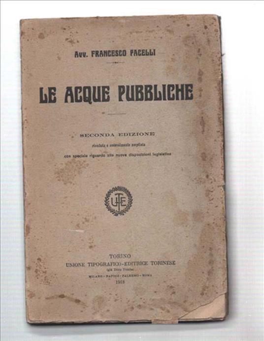 Le Acque Pubbliche - Francesco Pacelli - copertina