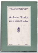 Archivio Storico Per La Sicilia Orientale - Fascicolo I