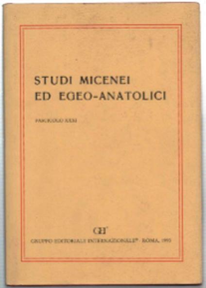 Gruppi Micenei Ed Egeo-Anatolici. Fascicolo Xxxi - copertina