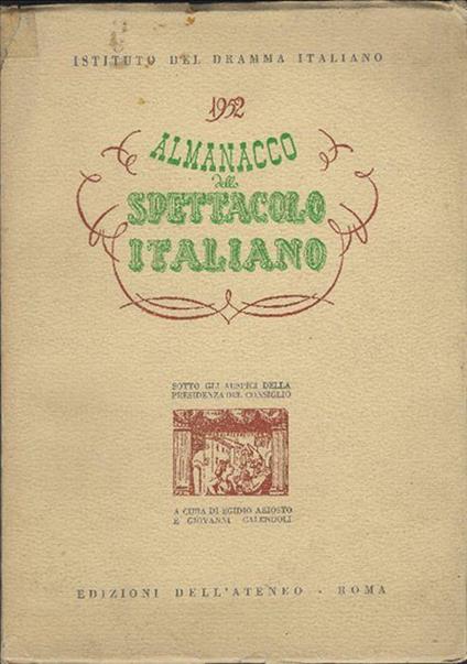 Almanacco Dello Spettacolo Italiano 1952 - copertina