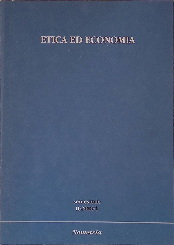 Nemetria. Etica ed economia. Semestrale II - 2000 - 1