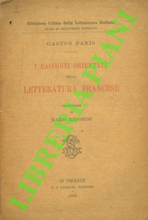 I Racconti orientali nella letteratura francese - Gaston Paris - copertina