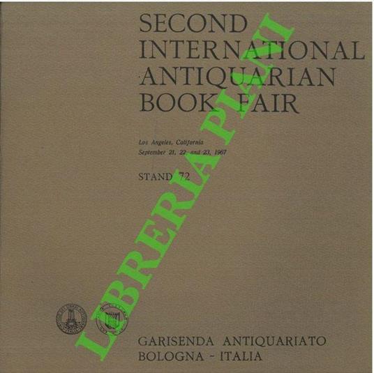 Catalogo libri esposti alla Second International Antiquarian Book Fair - copertina