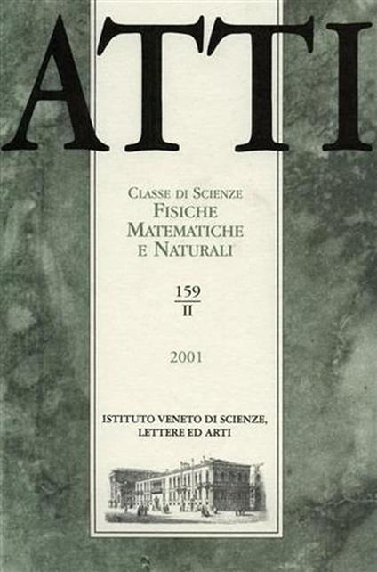 Atti. Classe di Scienze Fisiche, Matematiche e Naturali. N. 159. fascicolo II - copertina