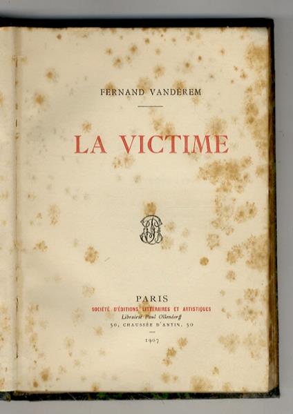 La Victime - copertina