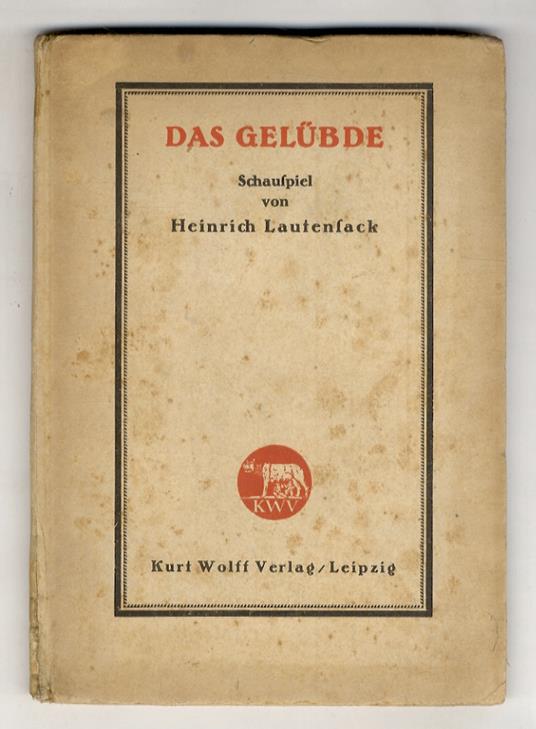 Das Gelübde. Schauspiel in vier Aufzügen - copertina