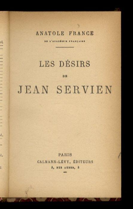 Les Désirs de Jean Servien - Anatole France - copertina