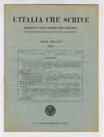 ITALIA (L') che scrive. Anno Ottavo. 1925. Dal n. 1, 2 dal n. 5 al n. 12. [Mancano i nn. 3 e 4]