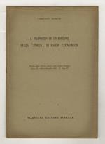 A proposito di un'edizione della 