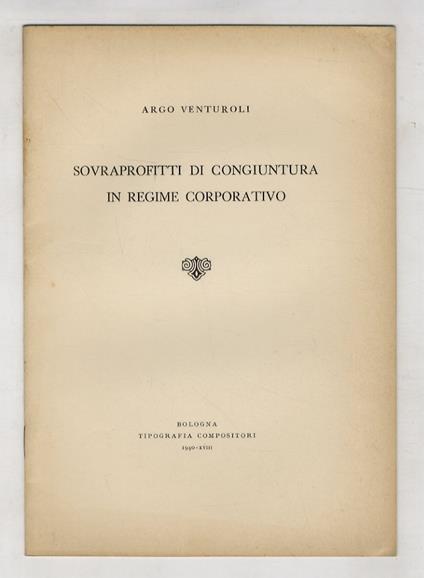 Sovraprofitti di congiuntura in regime corporativo - copertina