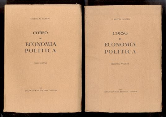 Corso di economia politica. Primo volume - Secondo volume - Vilfredo Pareto - copertina