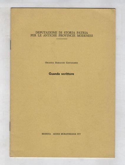 Guanda scrittore - Orianna Baracchi - copertina