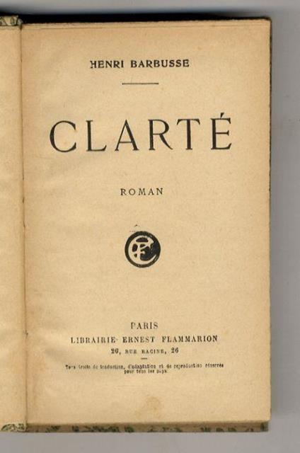 Clarté. Roman - Henri Barbusse - copertina