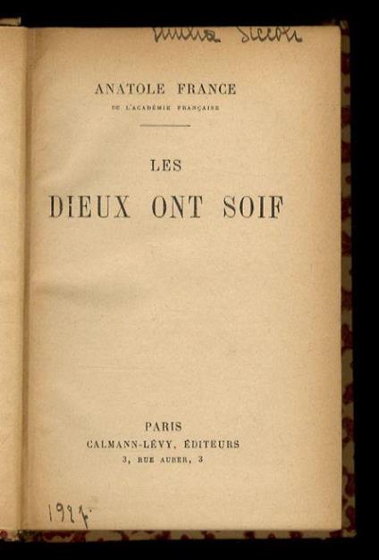 Les Dieux ont soif - Anatole France - copertina