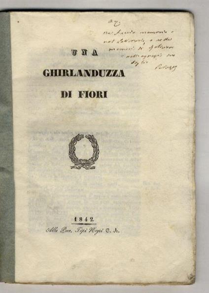 Una ghirlanduzza di fiori - Luigi Pellegrini - copertina