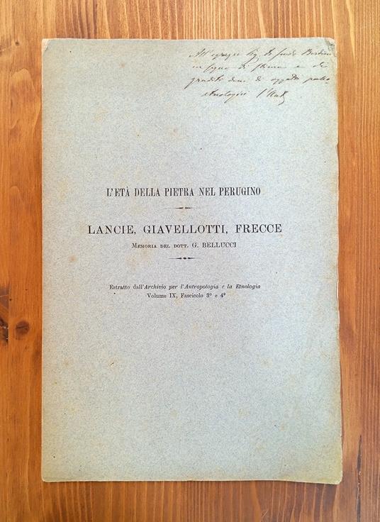 L' età Della Pietra Nel Perugino. Lancie, giavellotti, Frecce - Giuseppe Bellucci - copertina