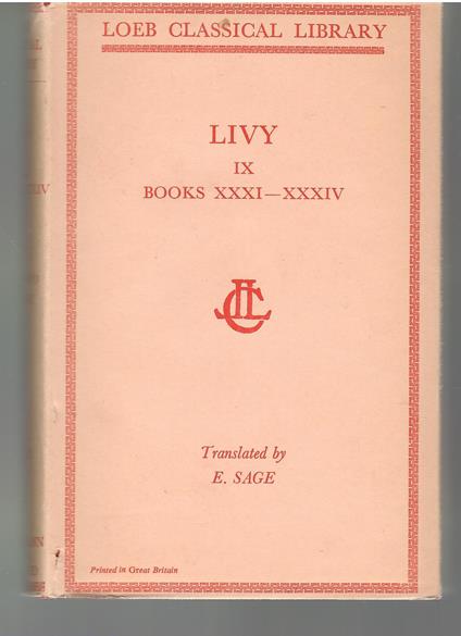 Livy IX Books XXXI-XXXIV - Tito Livio - copertina