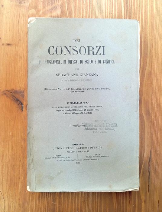 Dei Consorzi Di Irrigazione, Di Difesa, Di Scolo e Di Bonifica - Sebastiano Gianzana - copertina