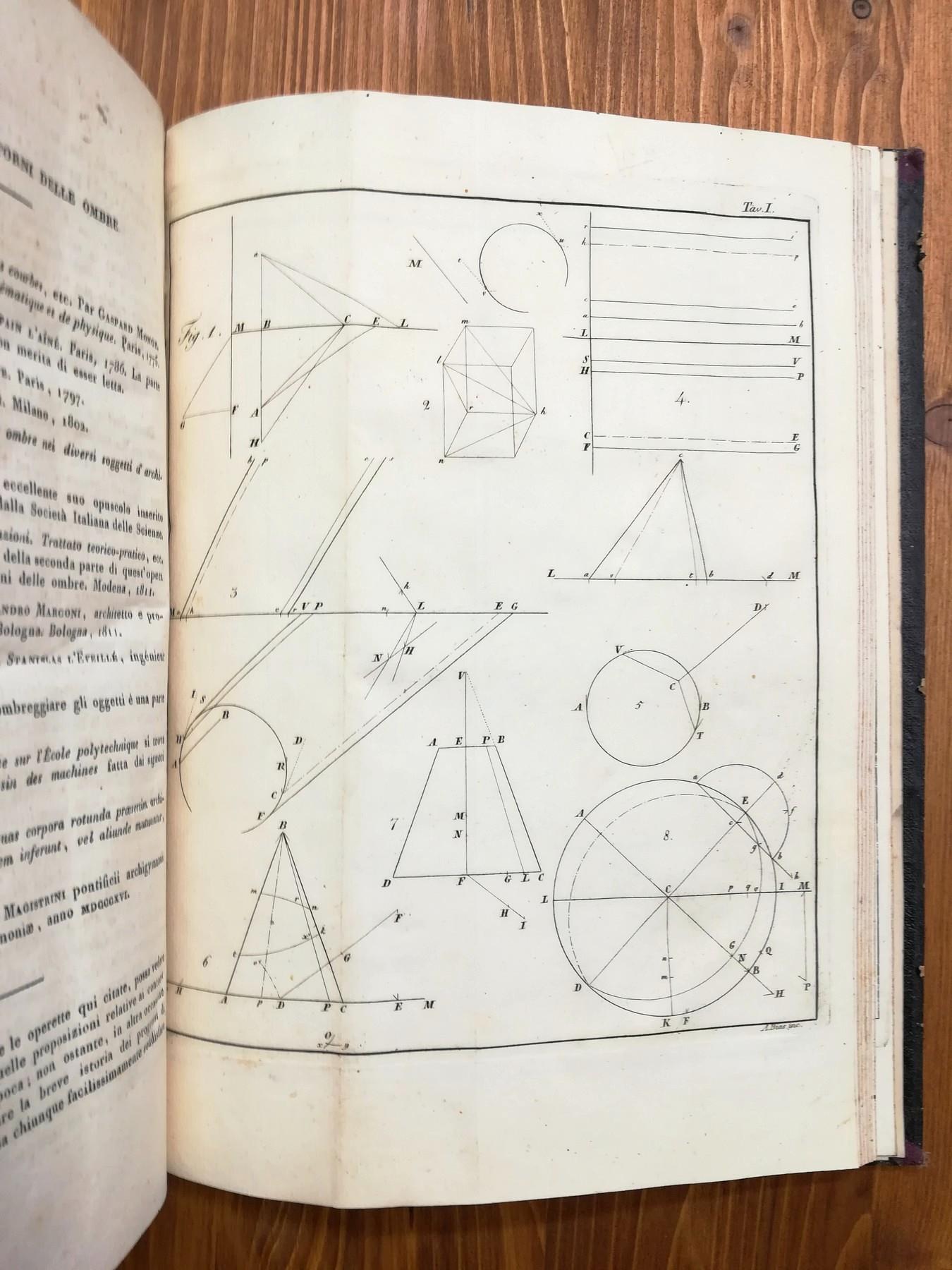 De' Contorni delle Ombre Ordinarie - Trattato di A. Bordoni già Prof. nella C. R. Scuola Militare di Pavia ed uno dei Quaranta della Sociertà Italiana delle Scienze
