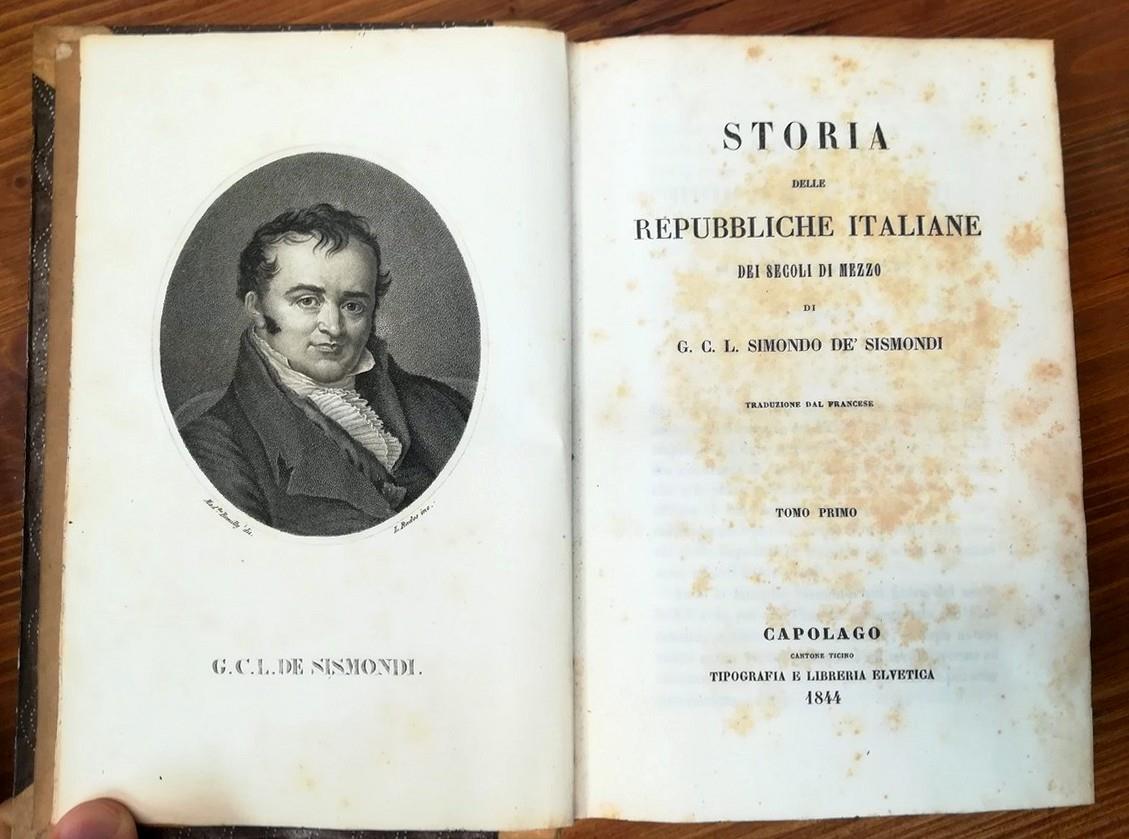 Storia Delle Repubbliche Italiane Dei Secoli Di Mezzo